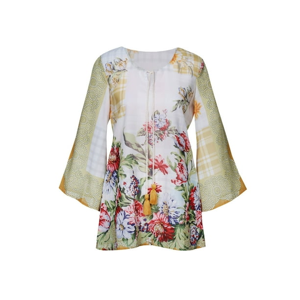 Sole Dione Studio Womens Orchid Flower Tunic Top 